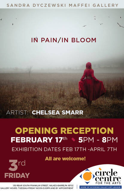 <p>Third Friday returns to Wilkes-Barre Feb 17, including Chelsea Smarr’s exhibit in the Maffei Gallery and the Members Exhibit in the Members Gallery for the monthly opening reception.</p>