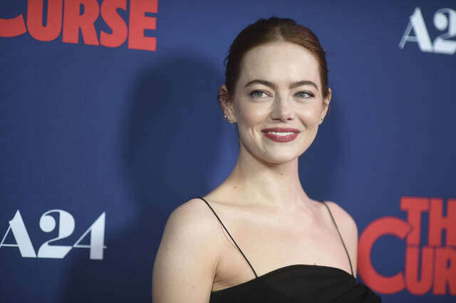 130295021_web1_130295021-6ef473e9a3cd4c809c397236c9703e60
Emma Stone attends the season one finale celebration for The Curse on Jan. 8 in Beverly Hills, Calif.
AP photo