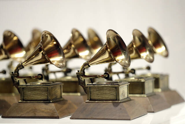 130311841_web1_130311841-181dcd9dac16424c8f08ce4c1dae986b
Grammy Awards are displayed at the Grammy Museum Experience at Prudential Center in Newark, N.J. . The 66th annual Grammy Awards will take place Sunday, Feb. 4, at the Crypto.com Arena in Los Angeles.
AP photo