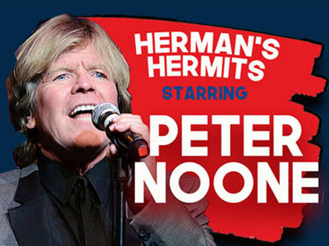 130584594_web1_PeterNooneCropped
Joe Nardone presents An Evening of Solid Gold featuring Hermans Hermits starring Peter Noone, The Brooklyn Bridge, The Happenings and Bobby Brooks Wilson at 7 p.m. Saturday, May 18 at the F.M. Kirby Center for the Performing Arts.
Submitted artwork