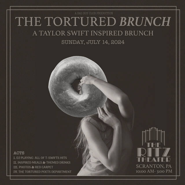 130597656_web1_TorturedbrunchSCRANTON
An immersive Swiftie dining experience, The Tortured Brunch comes to The Ritz Theater on Sunday, July 14.
<em>Photo Credit - Submitted</em>