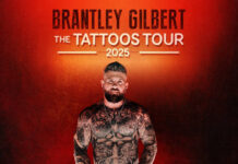 Country music star Brantley Gilbert just announced 2025 tour dates to coincide with his new album, “Tattoos.” Photo Credit — Submitted