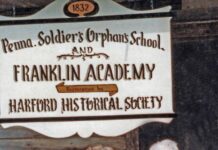 
			
				                                Alan (right) and Margery (left) Rhodes were pertinent in preserving the history of Harford, Pennsylvania, and the Soldier’s Orphan’s School. 
                                 Photo Credit — Submitted by Harford Historical Society

			
		