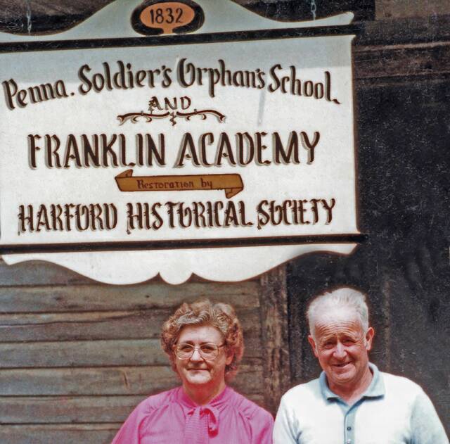 131491863_web1_Margery-and-Alan-Rhodes
Alan (right) and Margery (left) Rhodes were pertinent in preserving the history of Harford, Pennsylvania, and the Soldiers Orphans School.
<em>Photo Credit — Submitted by Harford Historical Society</em>