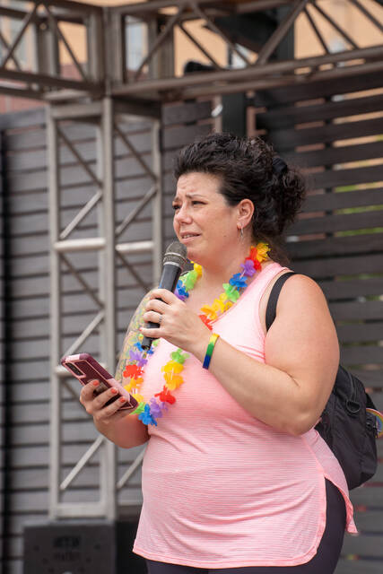 131507668_web1_Jolene-Maleski-PrideFest-Live-Reading-Photo--Credit_-ValentinXStudios-
Jolene Maleski was the first place winner of the 2024 Live Out Proud poetry contest with her poem, Body Double.
<em>Photo Credit — Submitted by Rainbow Alliance</em>