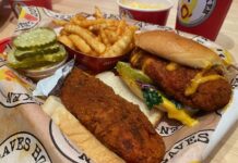 
			
				                                I tried out the #3 meal from Dave’s Hot Chicken in Dickson City, which came with a tender, a slider, and fries!
                                 Photo Credit — Gabrielle Lang, The Weekender

			
		