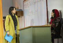 
			
				                                Tala Ashe, left, and Marjan Neshat perform in a production of Sanaz Toossi’s ‘English.’
                                 Joan Marcus via AP

			
		