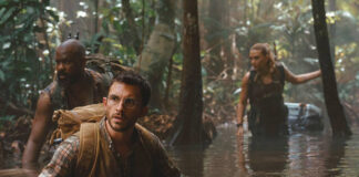 
			
				                                This image released by Universal Pictures and Amblin Entertainment shows, from left, Bechir Sylvain, Jonathan Bailey, and Scarlett Johansson in a scene from ‘Jurassic World Rebirth.’
                                 Jasin Boland/Universal Pictures and Amblin Entertainment via AP

			
		