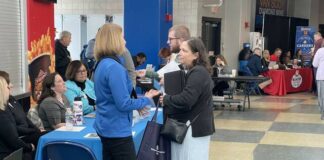
			
				                                Geisinger recruiters interacted with job seekers at the Times Leader’s career expo in April.
                                 Times Leader File Photo

			
		