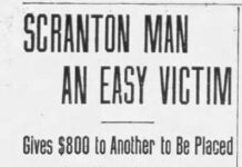 
			
				                                Times Leader headline on Oct. 12, 1915.
 
			
		
