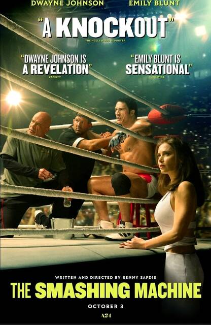 131843497_web1_1000014722
The Smashing Machine stars Dwayne Johnson and Emily Blunt.
Submitted Artwork