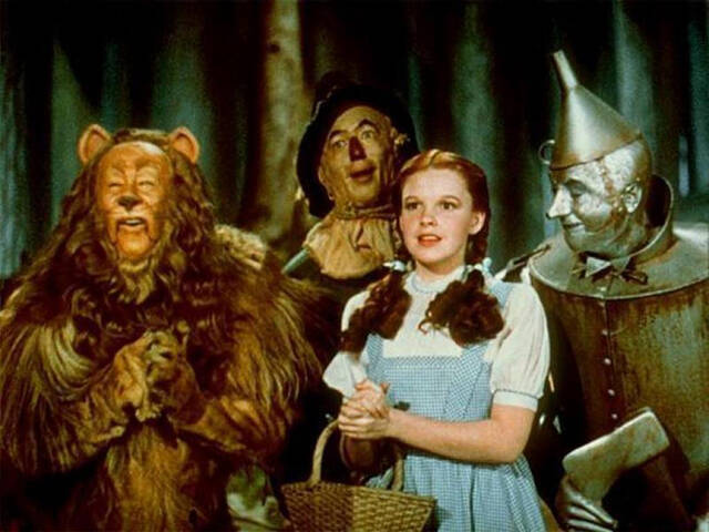 131931773_web1_wizard-of-oz
From left, Bert Lahr, Ray Bolger, Judy Garland, and Jack Haley are shown in a scene from The Wizard of Oz.
File Photo