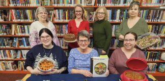 
			
				                                Shown from left are, first row: Lisa Sweeney of Jenkins Township, Marcia Bellanco of Wyoming, Stephanie Lyman of Wilkes-Barre. Second row: Darlene Yeager of Jenkins Township, West Pittston Library Adult Program Coordinator Kendra OBrien, Lynn Rachkowski of Harding, Leslie Solomon of Hudson.
                                 Mary Therese Biebel | Times Leader

			
		