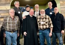 Mountain Top Historical Society installs officers
Shown from left are, first row: George Hollock, Trustee; Judge Hughes, and Trustees Robert Geiser, John Kirn. Second row: Leo Loftus, Treasurer; Anne Wambold, Secretary; Steve McGinnis, Vice-President; and Pat Rushton, President.
Submitted Photo