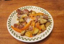 
			
				                                A meal made of kielbasa, potatoes, a red pepper, onion and a very tasty mix of seasoning capped with a dash of hot sauce.
                                 Mark Guydish | for Times Leader

			
		