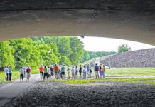 Walk with the Y on Wednesdays this summer
In this Times Leader file photo, participants in a previous Y Walk Wednesday adventure are heading toward the natural area of Kirby Park, as viewed through an arch under the Market Street Bridge. Guided hikes are scheduled this year, departing from the YMCA in downtown Wilkes-Barre at 6 p.m. on Wednesdays through Aug. 19.
Times Leader File Photo
